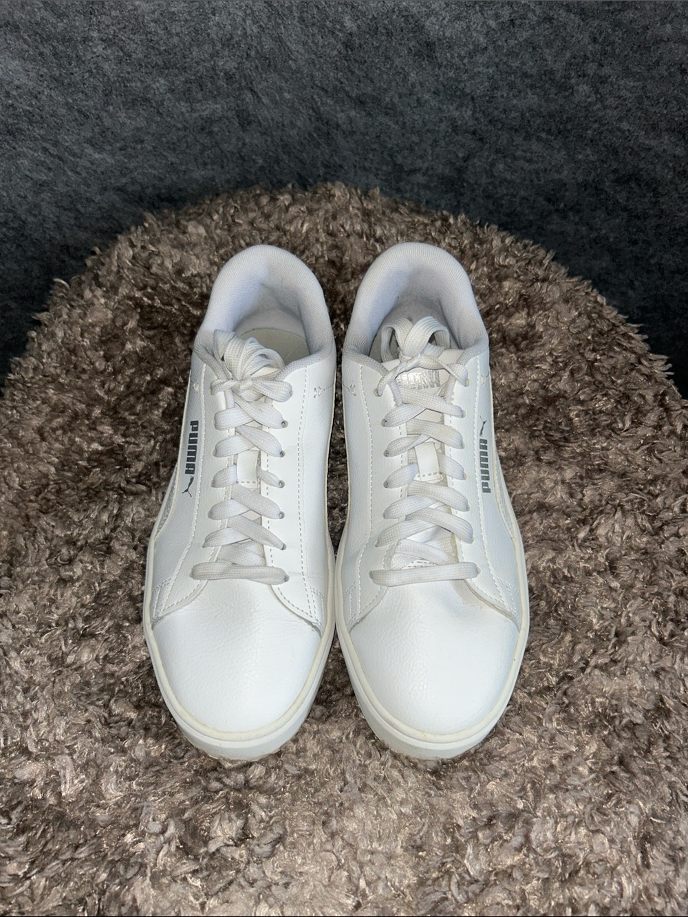 Puma White Low-Top Leather Sneakers